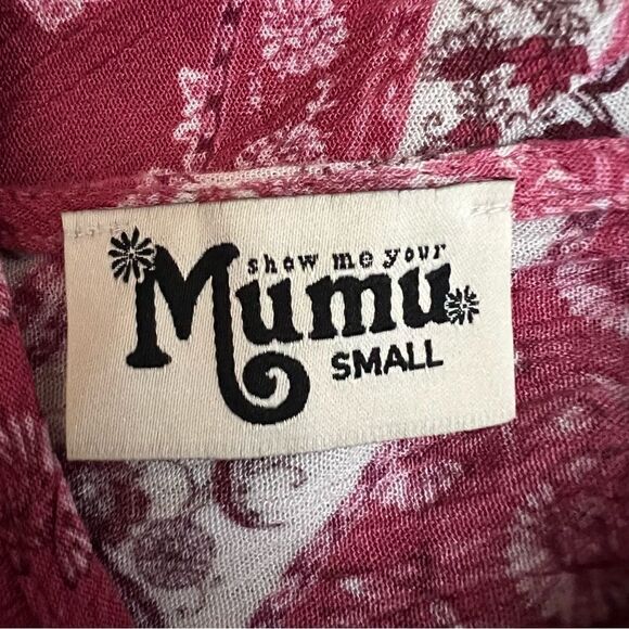 Show Me Your Mumu Womens S Red Wine Darcy Paisley Cloud Boho Tunic Dress - Picture 10 of 11